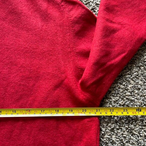 Vintage Playboy Sweater Mens 42 Red V-Neck Wool/Angola Rabbit Long Sleeve Top - Picture 7 of 8